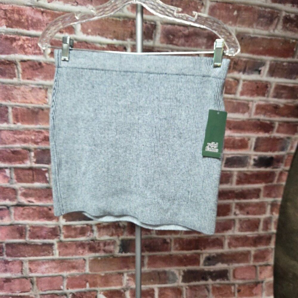 Wild Fable Navy Ribbed Sweater Skirt Small Seamless Mid‎ Rise Mini Elastic Waist